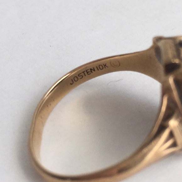 SOLD Vintage 10K Gold Class Ring 1966 Jostens Blue - Picture 6 of 8